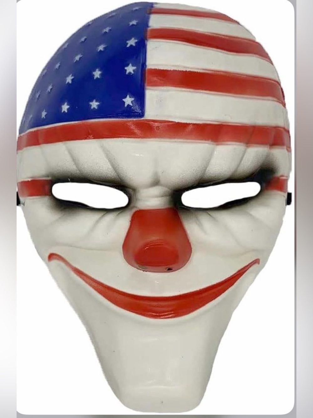 Payday 2 Dallas cosplay mask featuring the iconic American flag design.
